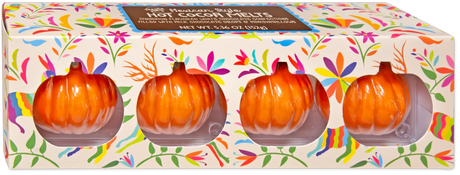 Mexican Style Hot Cocoa Melts – Pumpkin-Shaped Spiced White Chocolate Cocoa Bombs