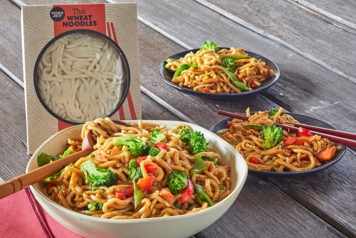 Trader Joe’s Thai Wheat Noodles – 21 Oz Ready-to-Eat Asian Noodles