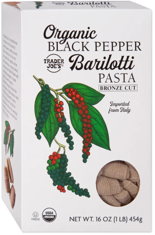 Trader Joe’s Organic Black Pepper Barilotti Pasta – Rustic Italian Flavor in Every Bite 12 Oz