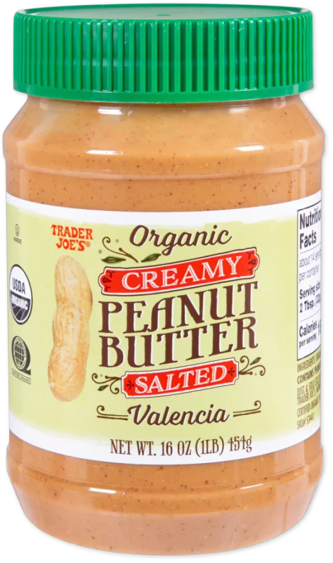 Organic Creamy Peanut Butter Salted Valencia 16 Oz – Smooth Spread, High Protein Nut Butter