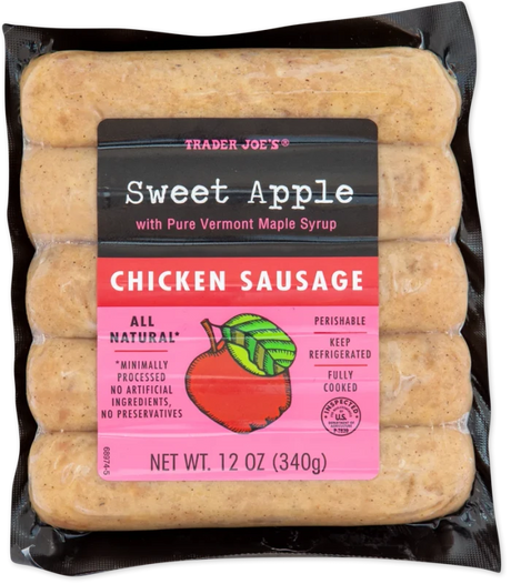 Sweet Apple Chicken Sausage – Fully Cooked 12 Oz