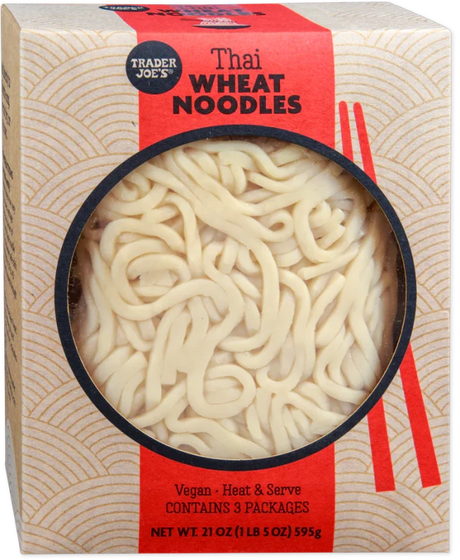 Trader Joe’s Thai Wheat Noodles – 21 Oz Ready-to-Eat Asian Noodles