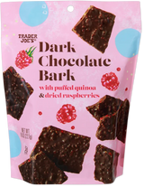 Dark Chocolate Bark – Puffed Quinoa & Dried Raspberries Snack