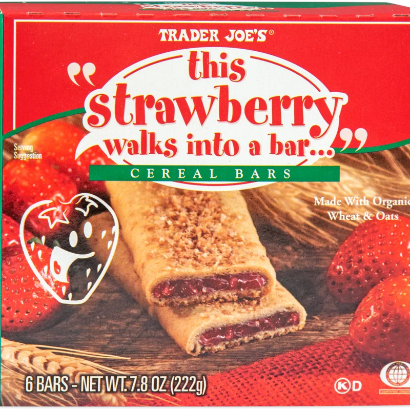 This Strawberry Walks Into a Bar Cereal Bars Organic Strawberry Fruit Filled Snack Bars