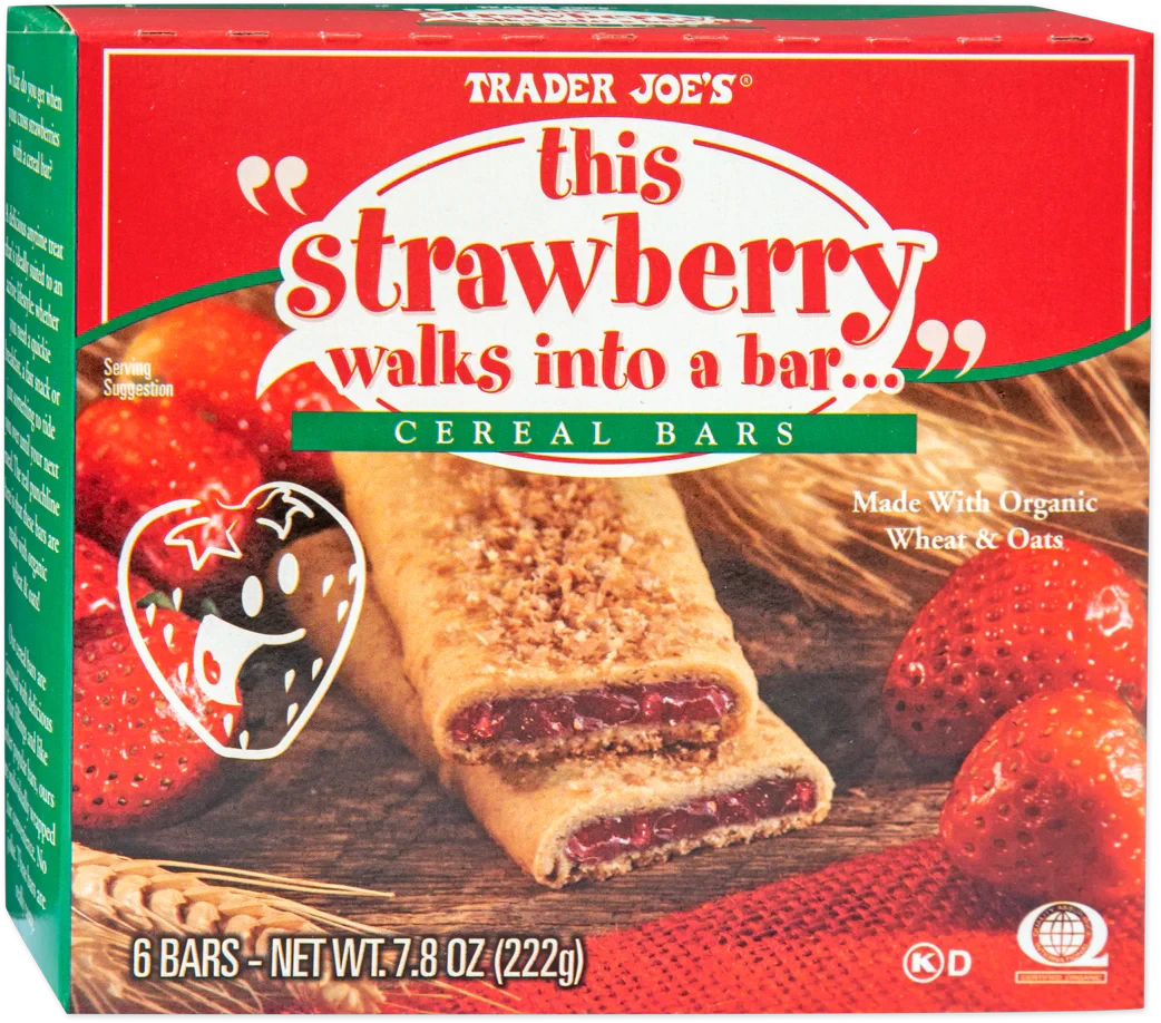 This Strawberry Walks Into a Bar Cereal Bars Organic Strawberry Fruit Filled Snack Bars