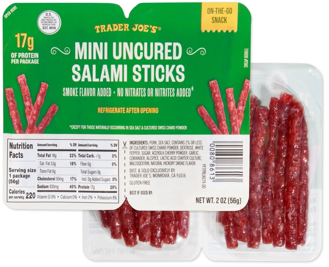 Mini Uncured Salami Sticks – High Protein Savory Meat Snack 2 Oz