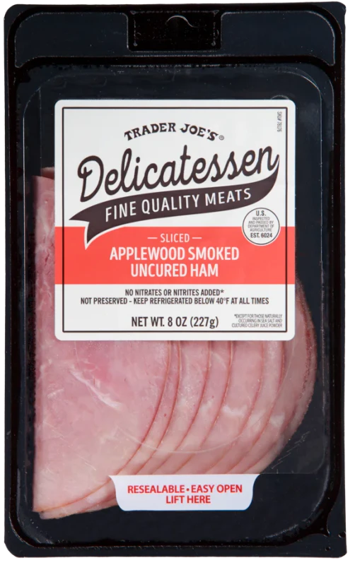 Sliced Applewood Smoked Uncured Ham – 8 Oz