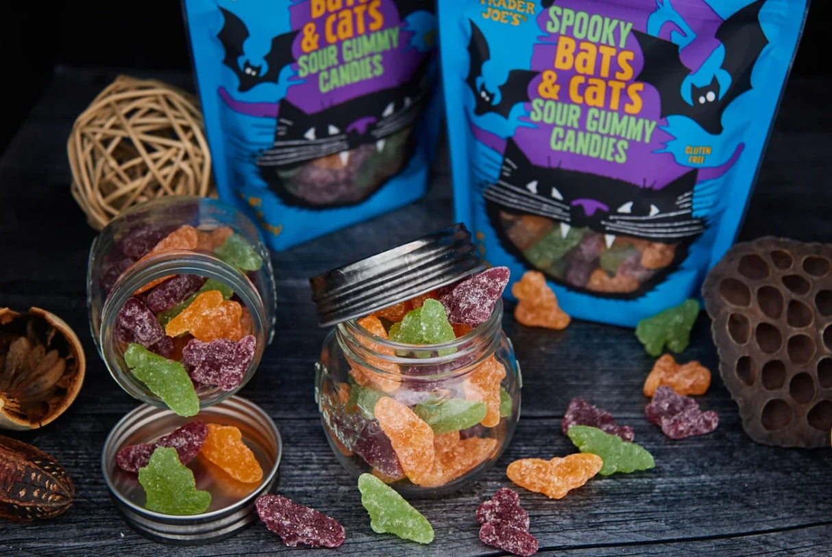Spooky Bats &amp; Cats Sour Gummy Candies – Halloween Gummies (14 oz)