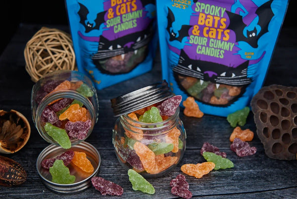 Spooky Bats &amp; Cats Sour Gummy Candies – Halloween Gummies (14 oz)