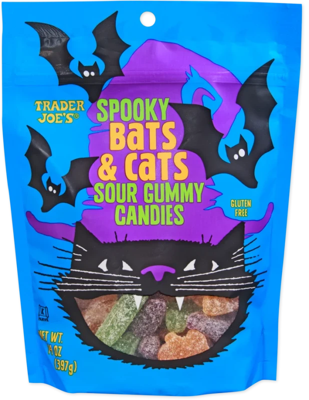 Spooky Bats &amp; Cats Sour Gummy Candies – Halloween Gummies (14 oz)