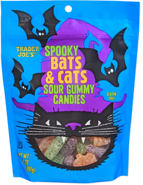 Spooky Bats &amp; Cats Sour Gummy Candies – Halloween Gummies (14 oz)