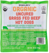 Organic Uncured Grass Fed Beef Hot Dogs 10 Oz