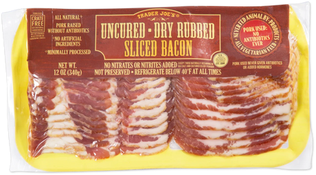 Uncured Dry Rubbed Sliced Bacon 12 Oz Smoky Breakfast Bacon