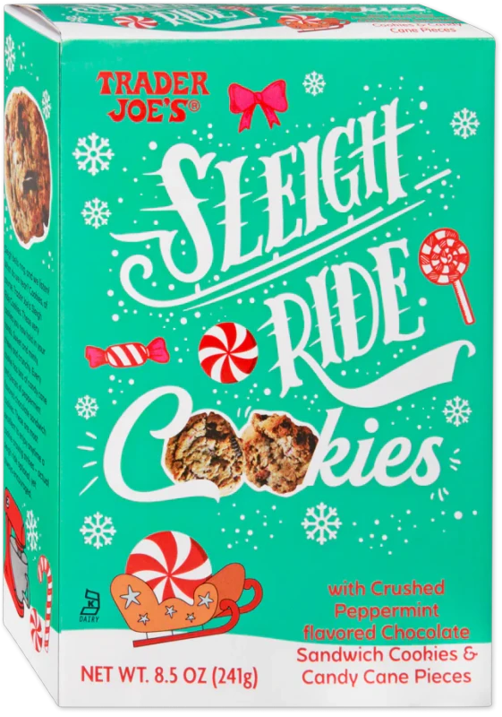 Sleigh Ride Cookies – Peppermint Candy Cane Holiday Cookies (8.5 oz)