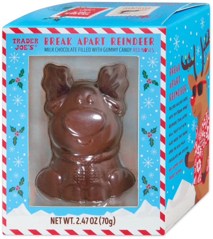 Break Apart Reindeer – Milk Chocolate Holiday Figure with Gummy Center (2.47 oz)