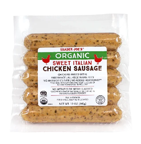 Organic Sweet Italian Chicken Sausage 12 Oz Fully Cooked Chicken Sausage