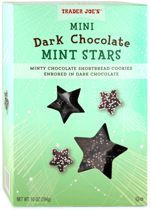 Mini Dark Chocolate Mint Stars – Holiday Chocolate Cookies with Minty Crunch