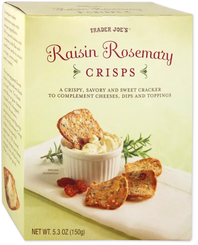 Raisin Rosemary Crisps – Savory-Sweet Multigrain Crackers (5.3 oz)