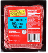 Ground Beef 80% Lean, 20% Fat 1 Lb Premium Burger Beef