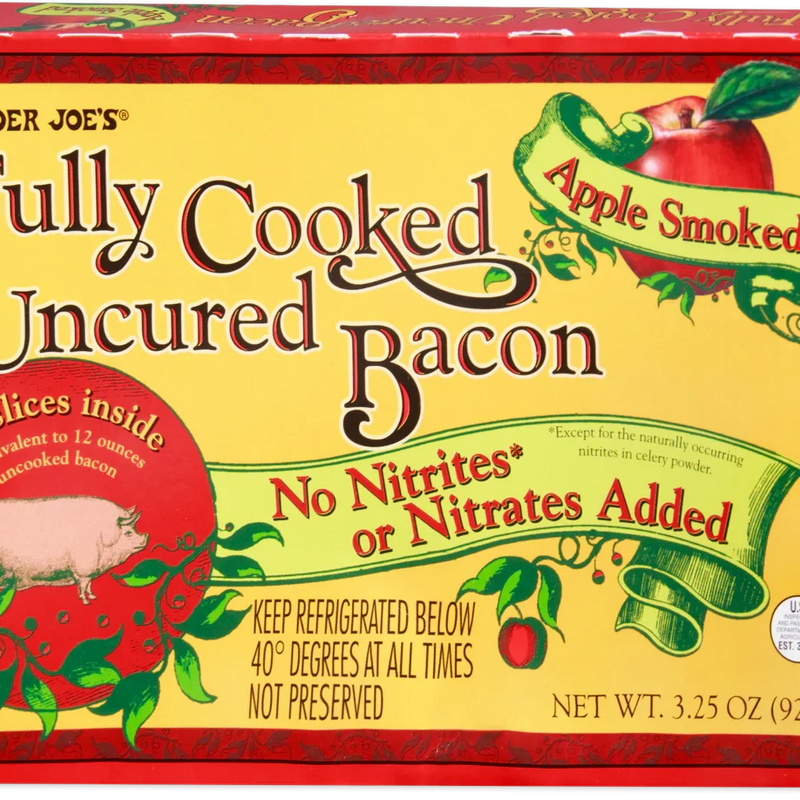 Fully Cooked Uncured Bacon 3.25 Oz Ready to Eat Applewood Bacon