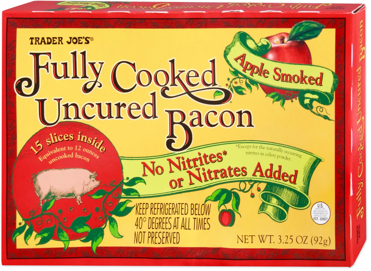 Fully Cooked Uncured Bacon 3.25 Oz Ready to Eat Applewood Bacon