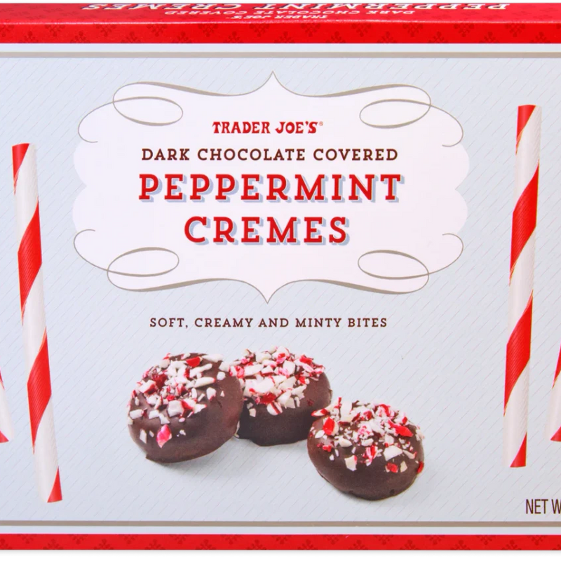 Dark Chocolate Covered Peppermint Cremes – Chocolate Mint Creme Candy (7 oz)