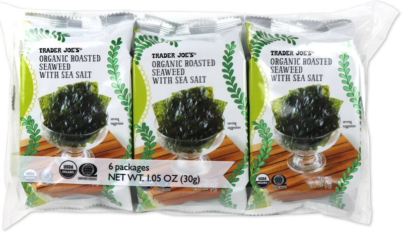Organic Roasted Seaweed with Sea Salt – Lightly Roasted Seaweed Snack (1.05 oz)