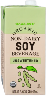 Organic Unsweetened Soy Beverage Dairy Free High Protein Vegan Milk Alternative