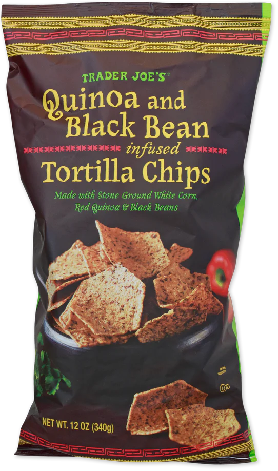 Trader Joes Quinoa and Black Bean Infused Tortilla Chips/12 Oz