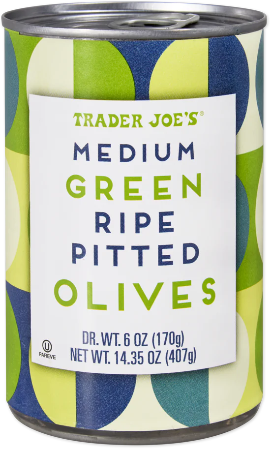 Medium Green Ripe Pitted Olives 14.35 oz