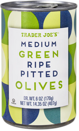 Medium Green Ripe Pitted Olives 14.35 oz