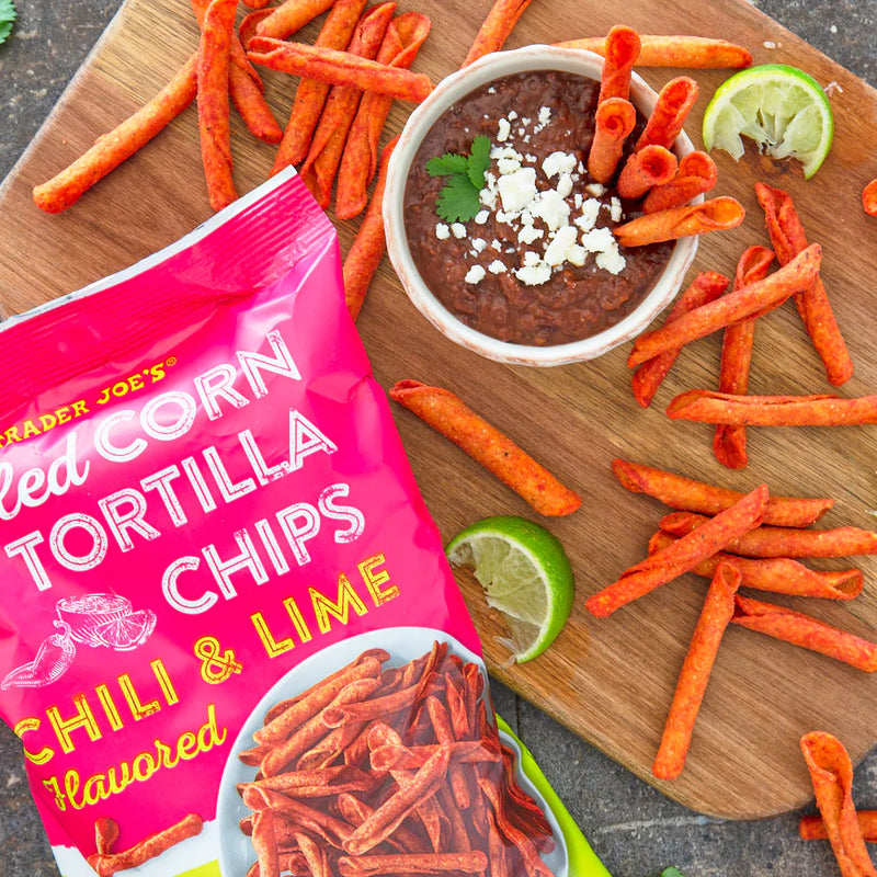 Trader Joes Chili & Lime Rolled Corn Chips/9 Oz