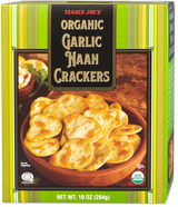 Trader Joes Organic Garlic Naan Crackers 10 Oz