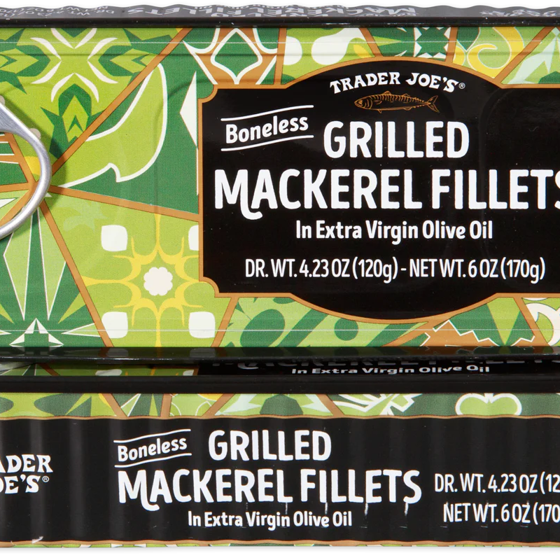 Boneless Grilled Mackerel Fillets – Wild-Caught in EVOO (6 Oz)