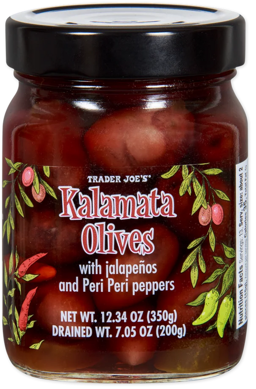 Trader Joe’s Kalamata Olives with Jalapeños & Peri Peri Peppers – Bold & Spicy