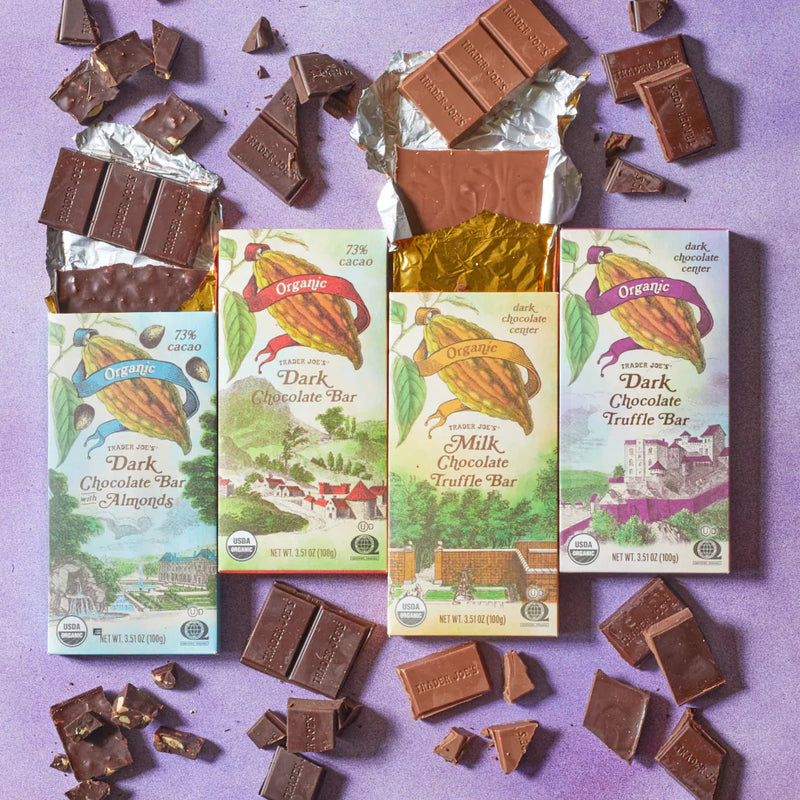 Trader Joes Organic Dark Chocolate Bar with Almonds/3.51 Oz