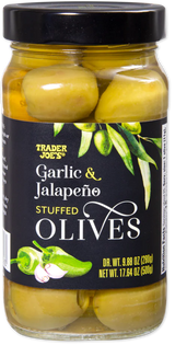 Trader Joes Garlic & Jalapeño Stuffed Olives/17.64 Oz