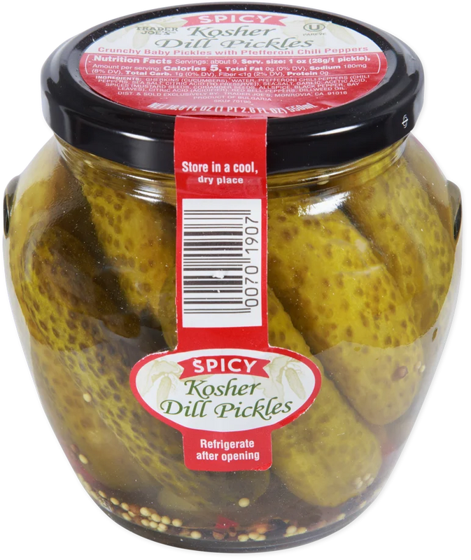 Trader Joe's Spicy Kosher Dill Pickles Tangy & Fiery Crunch fl 18.6 oz