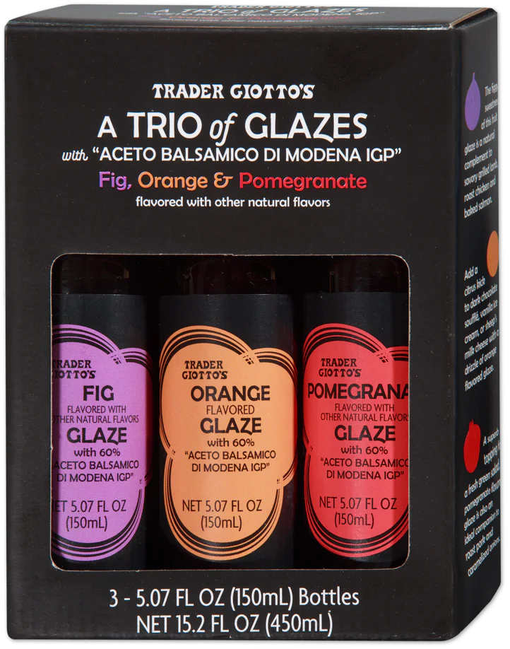 Trio of Glazes 15.9 Fl Oz Fig Orange Pomegranate Balsamic Vinegar Modena