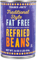 Trader Joes Traditional Style Fat Free Refried Beans 16 Oz