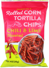 Trader Joes Chili & Lime Rolled Corn Chips/9 Oz