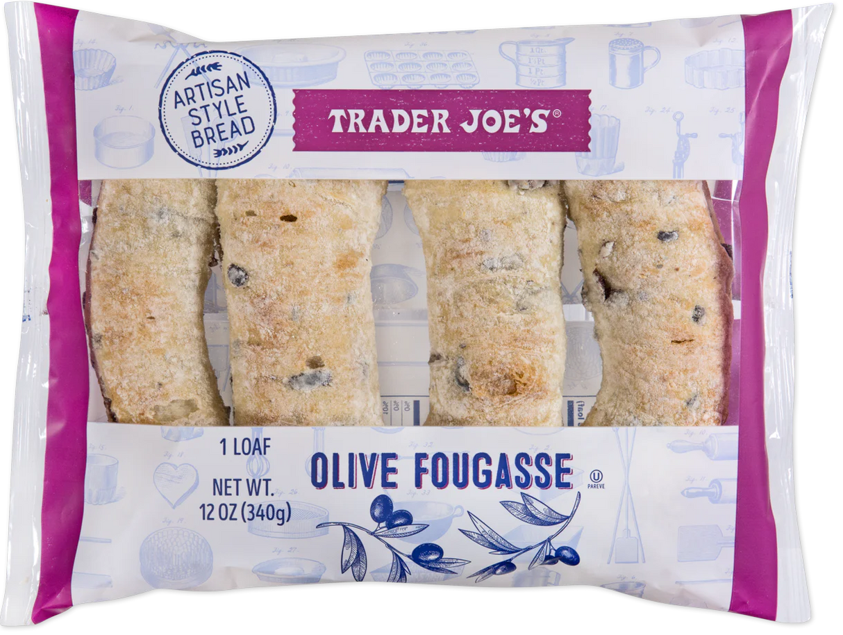 Olive Fougasse 12 oz Rustic & Flavorful