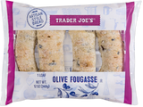 Olive Fougasse 12 oz Rustic & Flavorful