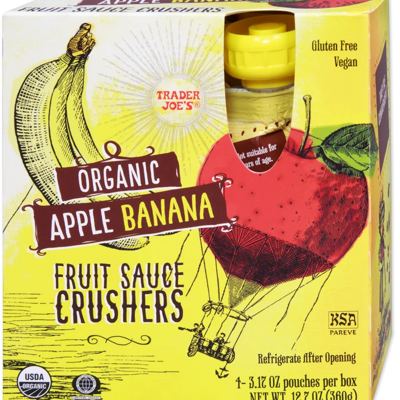 Trader Joes Organic Apple Banana Fruit Sauce Crushers/12.7 Oz