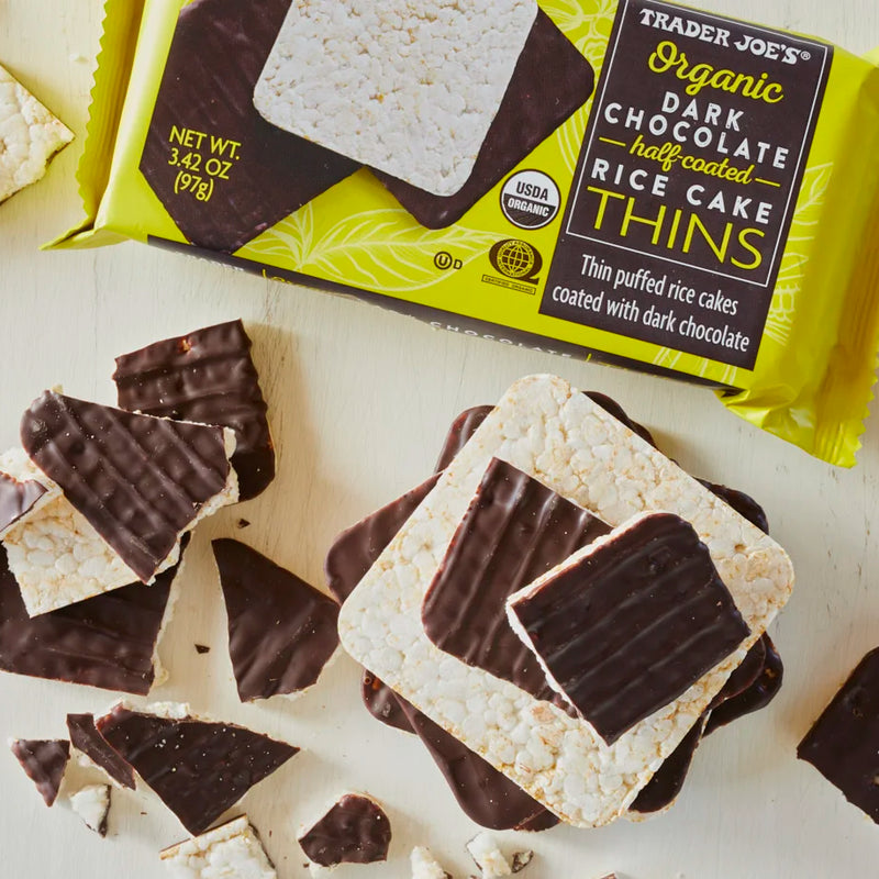 Trader Joes Organic Dark Chocolate Rice Cake Thins/3.42 Oz