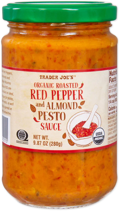 Organic Roasted Red Pepper & Almond Pesto – Rich & Savory Spread, 9.87 oz