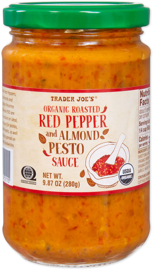 Trader Joes Organic Roasted Red Pepper & Almond Pesto/9.87 Oz