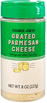 Trader Joe's Grated Parmesan Cheese Authentic & Flavorful 8 Oz