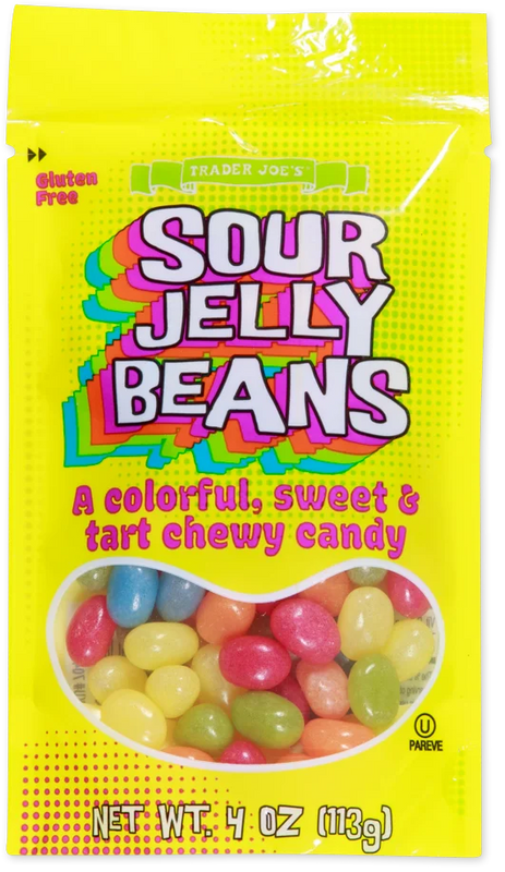 Trader Joe’s Sour Jelly Beans Tangy & Flavorful Treat / 4 Oz