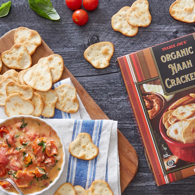 Trader Joe's Organic Naan Crackers Perfect for Dipping /10 Oz